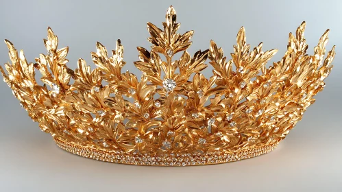 Ornate Golden Crown with Diamond Accents