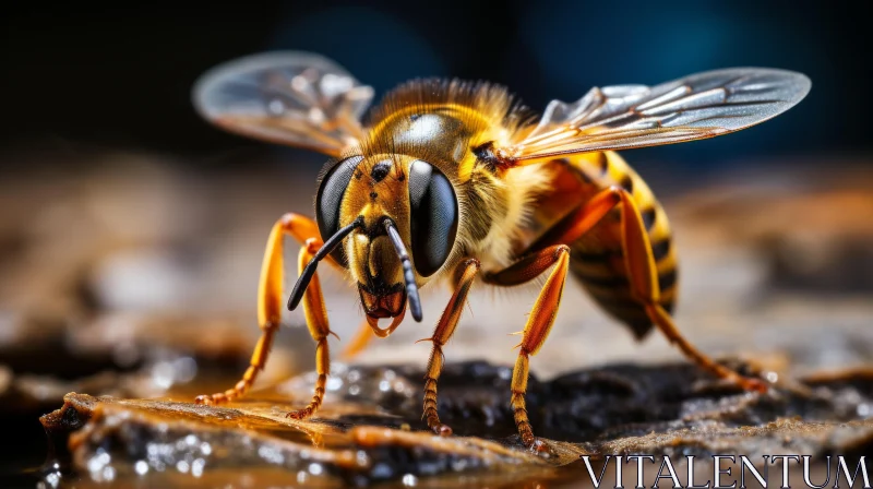 Intriguing Wasp on Rock - Unseen Perspective AI Image