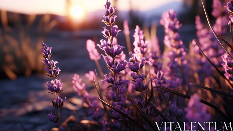 Lavender Field at Sunset - Unreal Engine Rendered Excellence AI Image