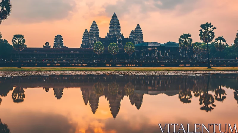 Still Waters at Angkor Wat AI Image