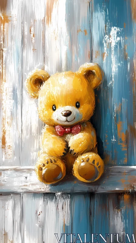 Textured Teddy Art AI Image