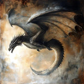 Fantasy Dragon in Flight Artwork