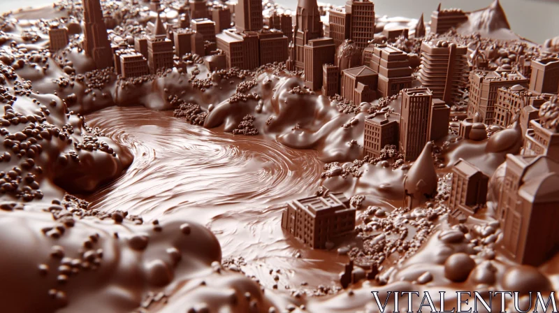 AI ART Edible Chocolate City: A Sweet Dreamscape