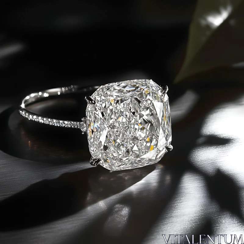 Luxury Diamond Ring with Sparkling Gemstone AI Image