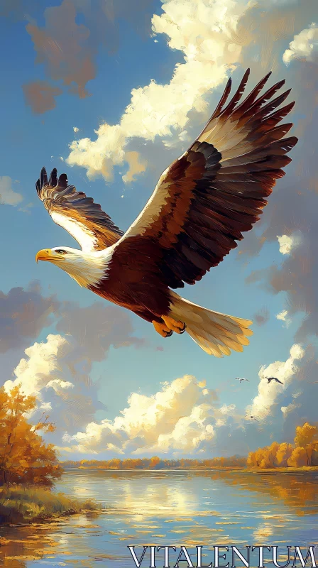 Eagle Flying High AI Image