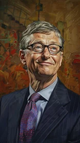 Bill Gates Abstract Background Portrait