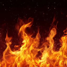 Blazing Orange and Yellow Fire Flames