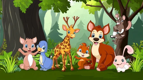 Woodland Cartoon Friends