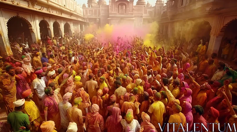 Vibrant Holi Festival Celebration Image AI Image