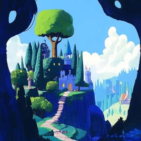 Whimsical Castle on a Hill