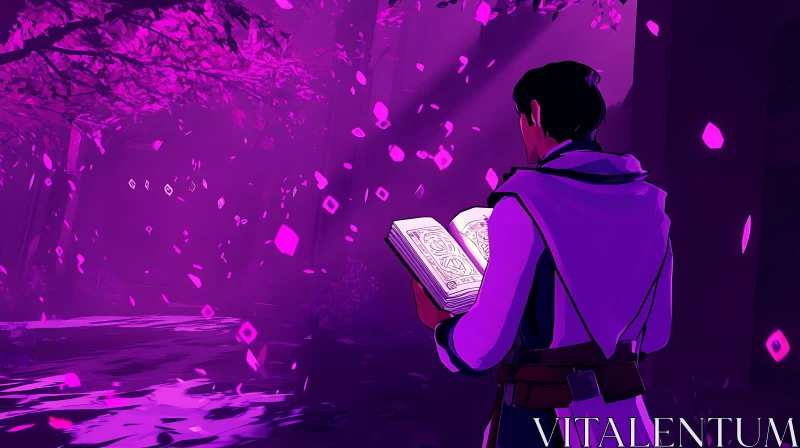 AI ART Mystical Book in a Magical Forest