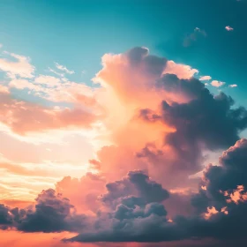 Heavenly Sky with Colorful Clouds