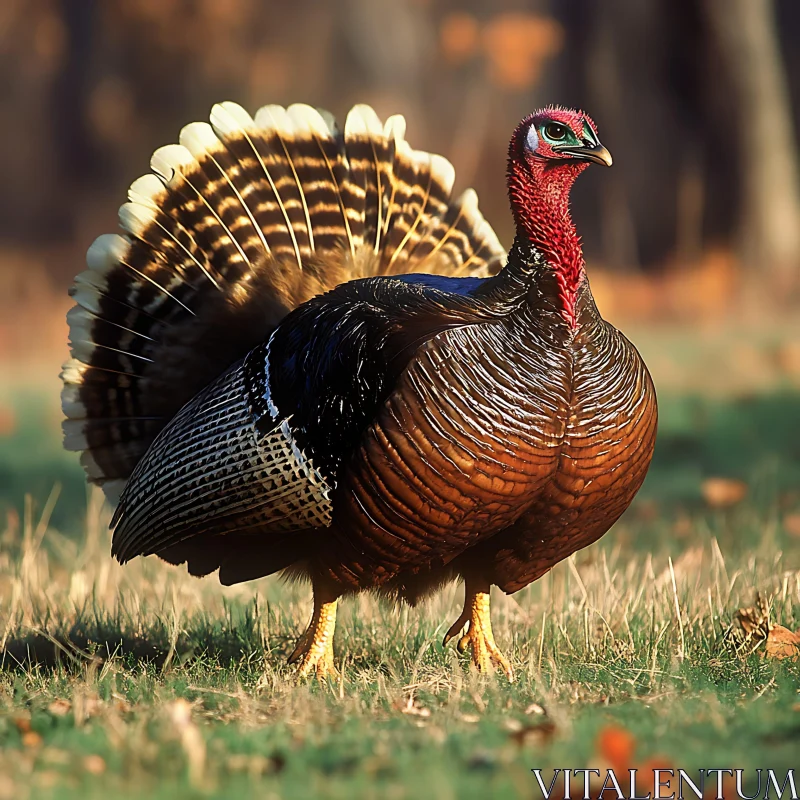 Wild Turkey Portrait AI Image