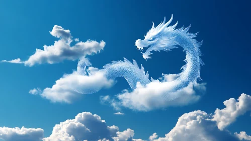 Celestial Dragon in the Azure Sky