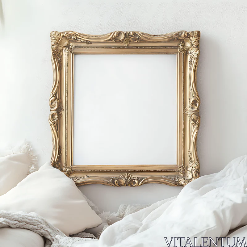 Luxurious Gold Frame Interior Decor AI Image