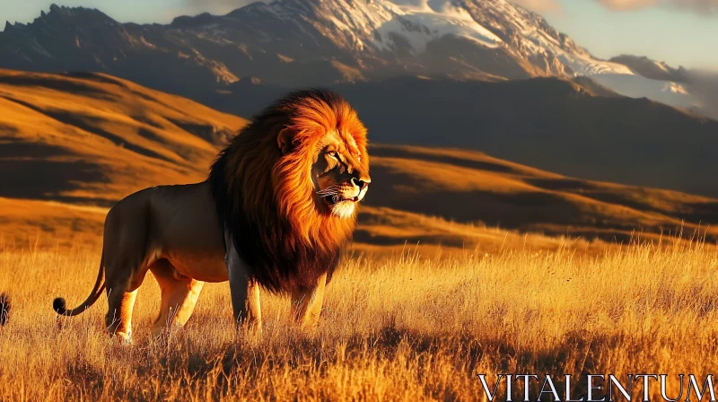 Majestic Lion Portrait AI Image