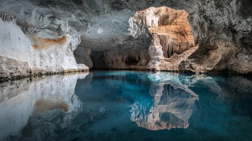 Stunning Cave Reflections and Stalactite Formations