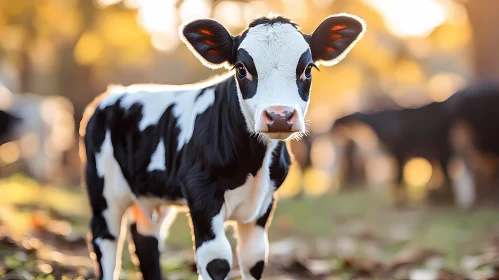 Young Calf in Natural Setting