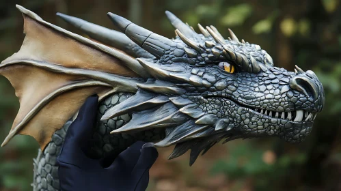 Detailed Dragon Head Art Piece