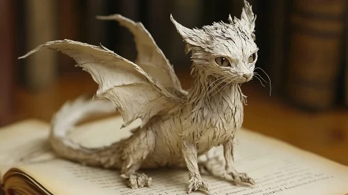 Feline Dragon Paper Art