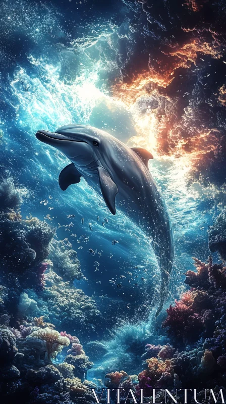 Dolphin in Oceanic Splendor AI Image