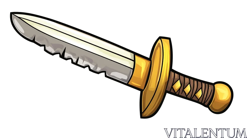 Stylized Dagger Cartoon Image AI Image