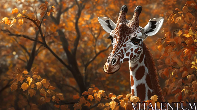 Majestic Wildlife with Autumn Leaves AI Image