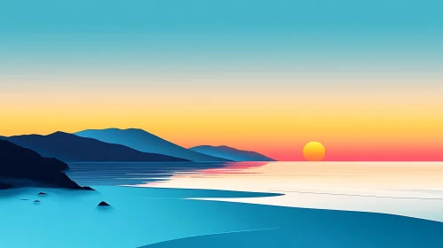 Tranquil Seascape at Sunset