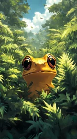 Jungle Frog Amidst Green Foliage