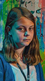 Greta Thunberg Abstract Portrait