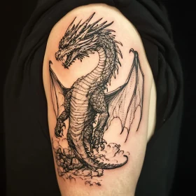 Shoulder Tattoo of Dragon