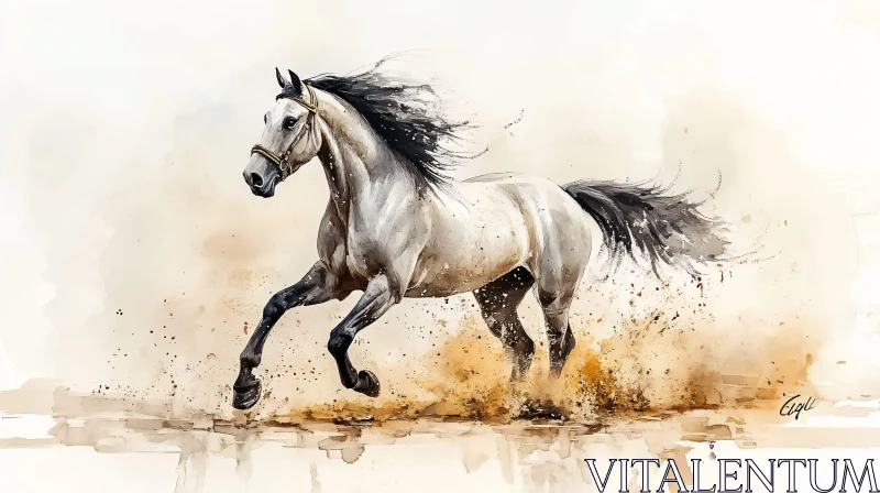 AI ART Powerful Horse Art