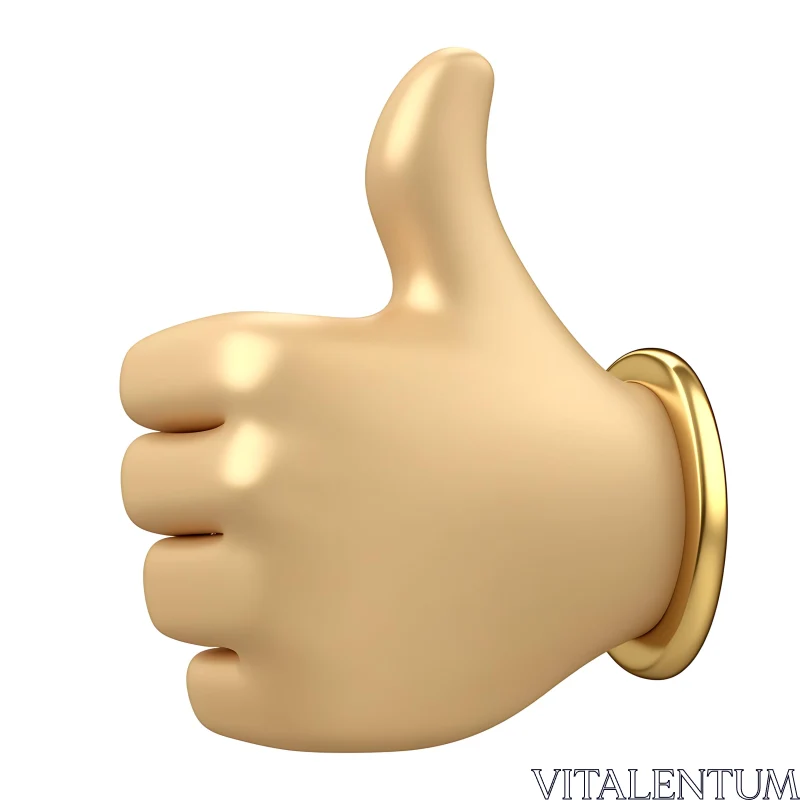 Metallic Hand Gesture of Positivity AI Image