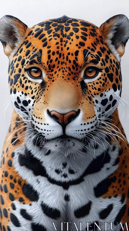 Leopard Portrait with Detailed Pattern AI Image