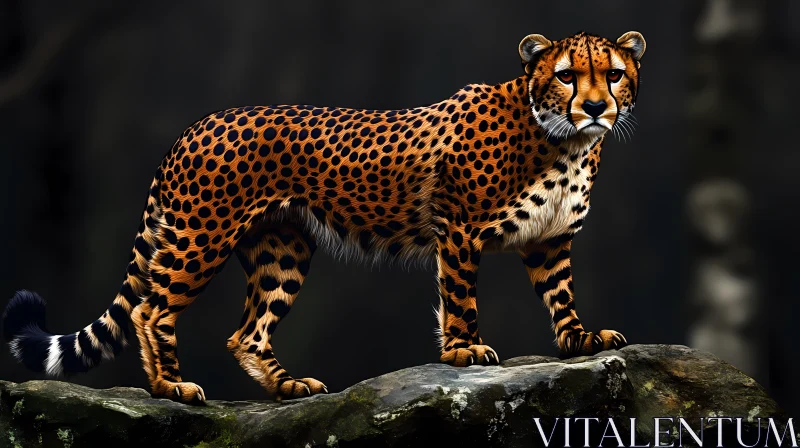 Poised Cheetah in Natural Habitat AI Image