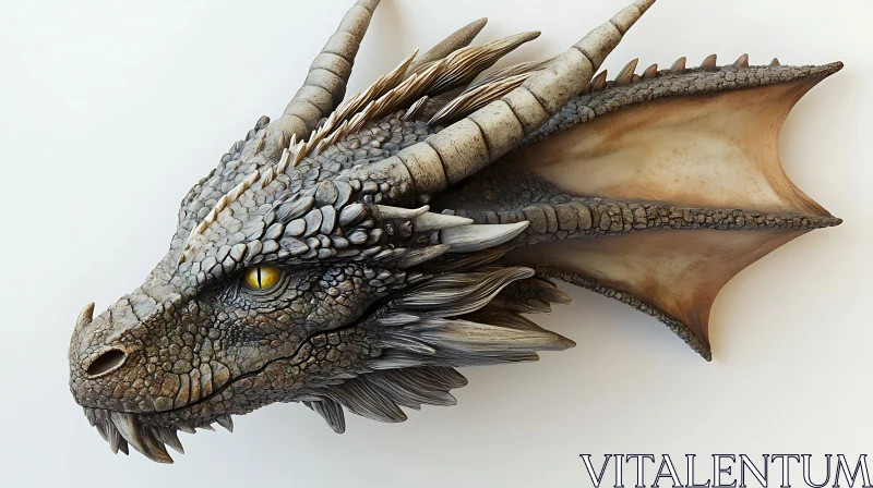 Dragon Head Close-Up AI Image