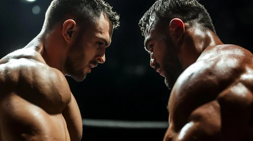 Muscular Men Face to Face