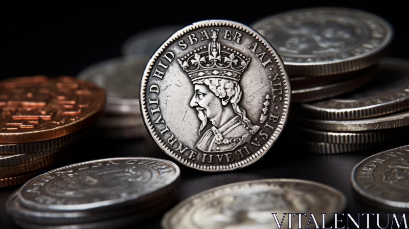 British Crown Dominates Foreign Exchange Market: A Silver Styled Wealthy Portraiture AI Image