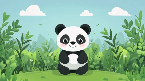 Charming Panda Illustration