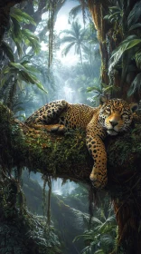 Jaguar Relaxing in Jungle