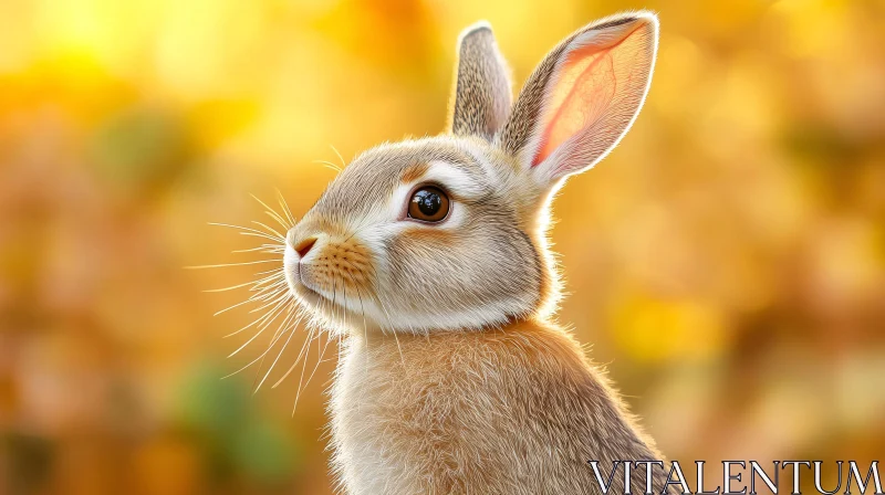 Rabbit Amidst Warm Autumn Hues AI Image