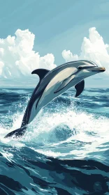 Jumping Dolphin in the Sea