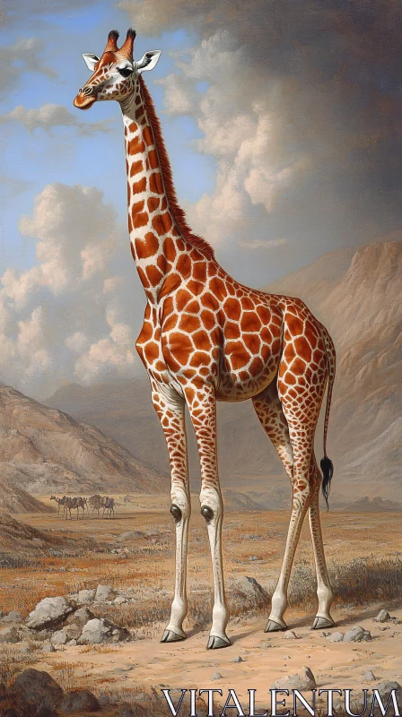 Giraffe in the Wild AI Image