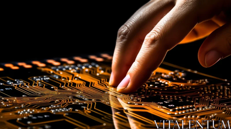 Delicate Touch: Exploring the Intricacies of Technology Circuit Boards AI Image