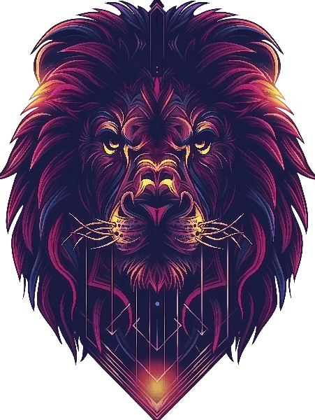 Geometric Lion Art T-Shirt POD Design