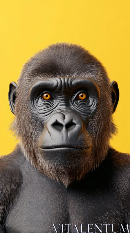 3D Gorilla Art Illustration AI Image