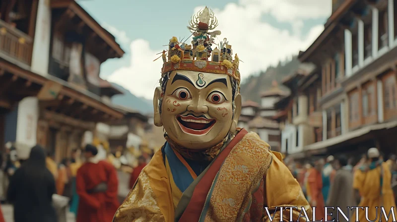 Ritual Mask Dance in Bhutan AI Image