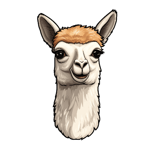 POD Design Friendly Cartoon Llama - Joyful Animal Portrait