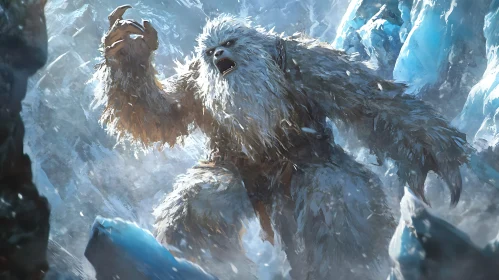 Fearsome Yeti in the Frozen Wilderness