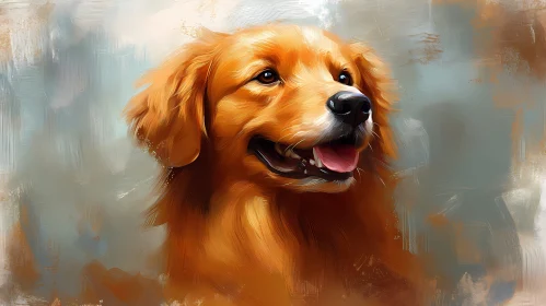 Retriever Portrait in Digital Art